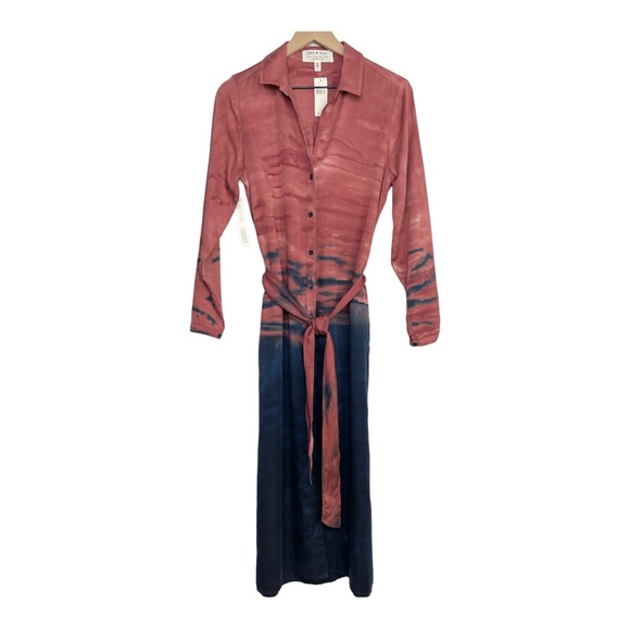 NWT Anthropologie Cloth & Stone Claudia Tie-Dye Maxi Shirtdress - Picture 2 of 12